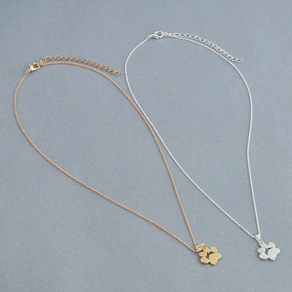 Animal Paw Print Pendant Necklace - Picture 3 of 5
